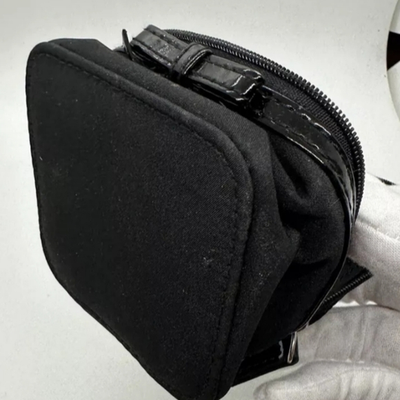 Dior Parfums Beauty Travel Case Makeup Bag/Pouch Shiny Black with Embossed Mini - Picture 6 of 8